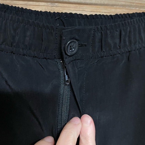 J.Crew size 00 Black Mid-rise Elastic Waist Pleated Dress Crop Pant with Pockets - Picture 4 of 11